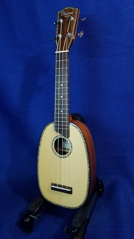 Ohana PK-70G Solid-Top Spruce/Mahogany Pineapple Soprano Ukulele image 1