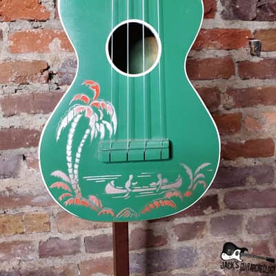 Harmony "Island Stencil" American Made RARE Soprano Ukelele (1950s, Green) image 1