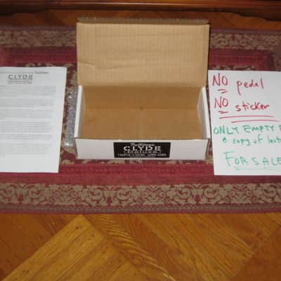 kind of lightly handled genuine Fulltone EMPTY BOX & printout copy of paperwork ONLY for Clyde Deluxe pedal (NO pedal) 2010s (specifically 2019) white box with black & white labels image 2