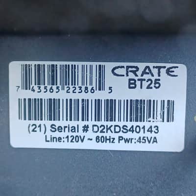 Crate BT25 Bass Amplifier 2 Channel Combo Amp 4Band EQ 25Watts 10"Speaker+Inputs image 2