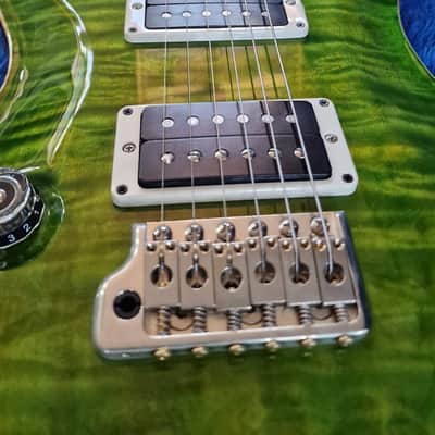 PRS Custom Library 24 ameral green top 10 5A flame - Smeral green image 11