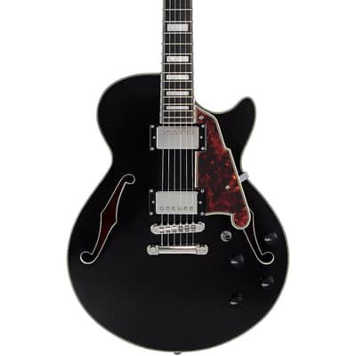 D'Angelico Premier SS Semi-Hollow Electric Guitar With Stopbar Tailpiece Regular Black Flake image 1