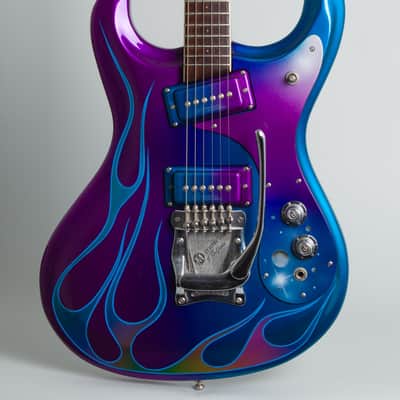 Mosrite  Ventures Model Custom Finished for Semie Moseley Solid Body Electric Guitar (1966), ser. #3841, brown hard shell case. image 3