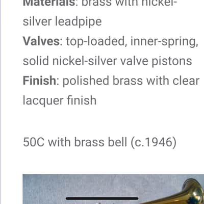 Reynolds 50C Bb Trumpet (1947) SN 10254 (very rare model 50C) image 21