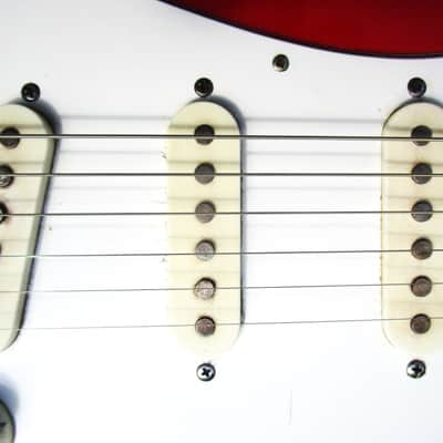 Hondo H76 Stratocaster Guitar, 1980's, Korea, Red, Fresh Setup image 5