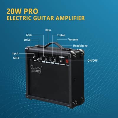 Glarry 170 type Electric Guitar HSH Pickups, 20W Amp Blue-White Burst image 8