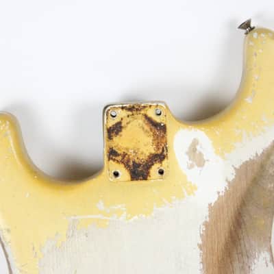 RARE 1963 Vintage Fender Stratocaster BODY 4-Bolt Refinished White/Blonde (Original Sunburst Finish) Strat USA 1960s L-Series Pre-CBS image 5