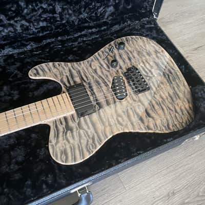 Tom Anderson 2016 Drop T Hollow Chambered Electric Guitar - STUNNING Figured Top Black and Grey image 4