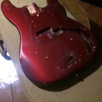 Vintage Fender Precision Bass Body 1971-1973 Candy Apple Red RARE image 2