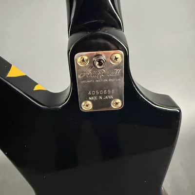 Aria Pro II ZZB Deluxe Explorer Bass Black Yellow Zebra / Tiger image 6
