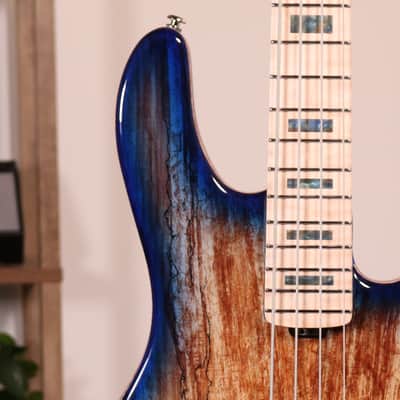 MusicMan Stingray Special BFR - Figured White Maple Fingerboard, Paua Blue Burst image 5