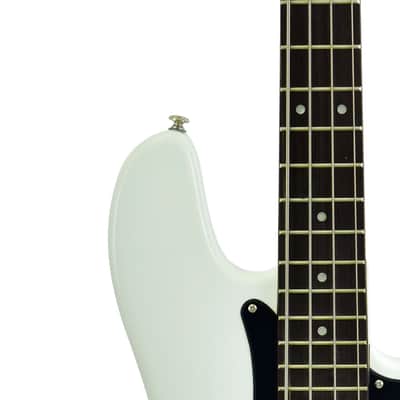 CNZ Audio PB Electric Bass Guitar - Rosewood Fingerboard, Maple Neck, White Finish image 2
