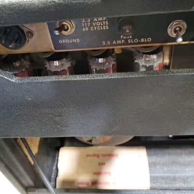 Vintage 1965 Fender Twin Reverb 2-Channel 85-Watt 2x12" JBL D120s Guitar Combo Black Panel with original paperwork and original (and newer) vibrato and spring reverb footswitch image 7