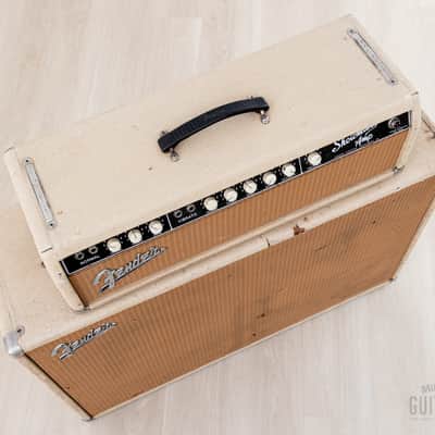 1962 Fender Dual Showman Blonde Brown Panel Vintage Piggyback Tube Amp 2x15 w/ Altec 421A image 4