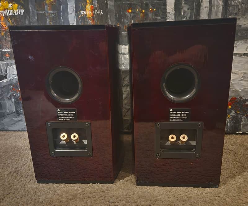 Enceintes Bibliothèque Philips MCD296 – Bois, 4 Ohms, 15/25 Watts (testées, OK)