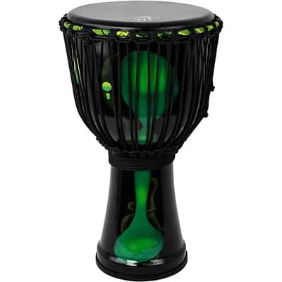 X8 Drums Blackout Lava Lamp Djembe 10 in. 2024 - Dark Green Multi Fade image 1
