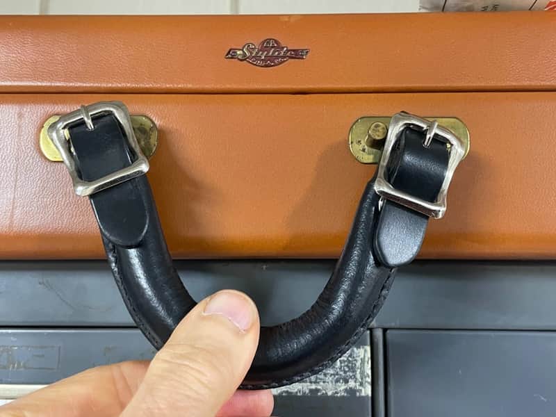 Leather buckle case handle for Gibson Guild Gretsch Lifton archtop ess & ess geib Les Paul image 1
