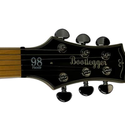 BootLegger Guitar Single Barrel Brown Red Black Burst Custom Case & Flask P90 & Single Coil image 8