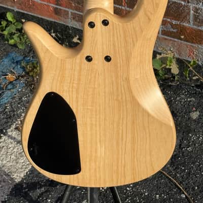 Fodera Monarch Std. 4 String Bass 2020 - gorgeous Fiddleback Maple 8 lbs. 7 oz. example by the Fodera Boyz ! image 5