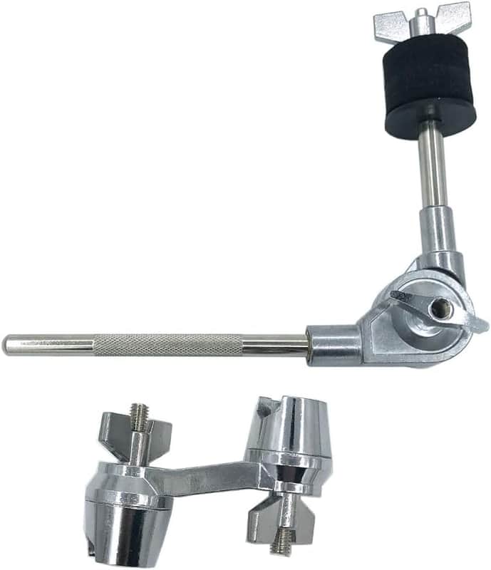 Cymbal L-Arm with Compact Dual Drum Clamp, 7.4inch Adjustable Cymbal Boom Holder Attachment with Multi-Clamp, Mini Cymbal Boom Arm for Cymbal Stand Drum Set Hardware (Black 8) image 1