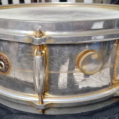Extremely Rare Gretsch 4160G Round Badge COB Snare – 24k Gold Plated, image 19