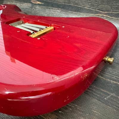 90s Charvel CST-060 Stratocaster Body Ash See-throw Red w/Plate Made in Japan image 18