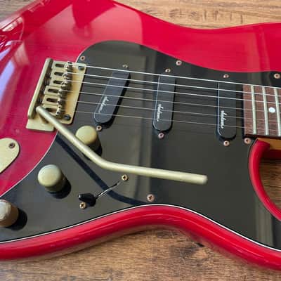 Vintage 1993 Charvel by Jackson CST-070 Super Strat Electric Guitar Active Pickups Transparent Red image 8