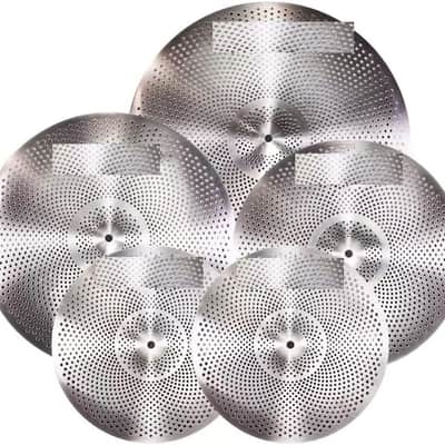 Low Volume Cymbal Pack Mute Cymbal Set 5 Pieces, 14"hi-hat+16"crash+18"crash+20"ride,sliver image 1