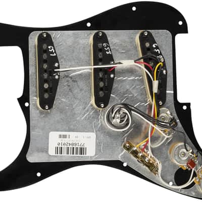 Genuine Fender Pre-Wired Loaded Strat Pickguard Tex-Mex SSS Black, 11 hole image 3