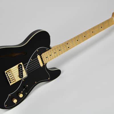 Fender LTD Deluxe Telecaster Thinline Maple Fingerboard Gold Hardware Satin Black 2018 w/Gig Bag (0140049306) image 3