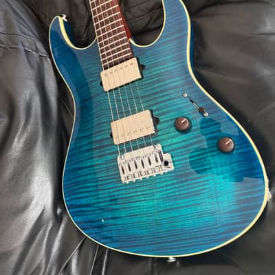 Suhr Modern Carve Top 2014 Reload Collection Flamed Blue Aqua Cocobolo Neck **Stunning!** image 20