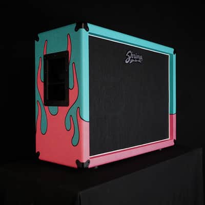 Shrimp Cab Co. Nitro 2x12 Guitar Speaker Cabinet w. Flame Inlay - Unloaded image 3
