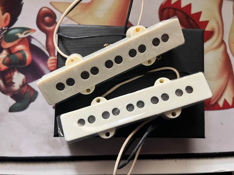 BRAND NEW Kloppmann JB61-5 5 String Jazz Bass® Pickup Set - Parchment (Pearl White) Covers image 1