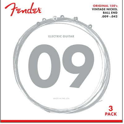 3-PACK of Fender 150L Pure-Nickel Electric Guitar Strings - LIGHT 9-42 image 6