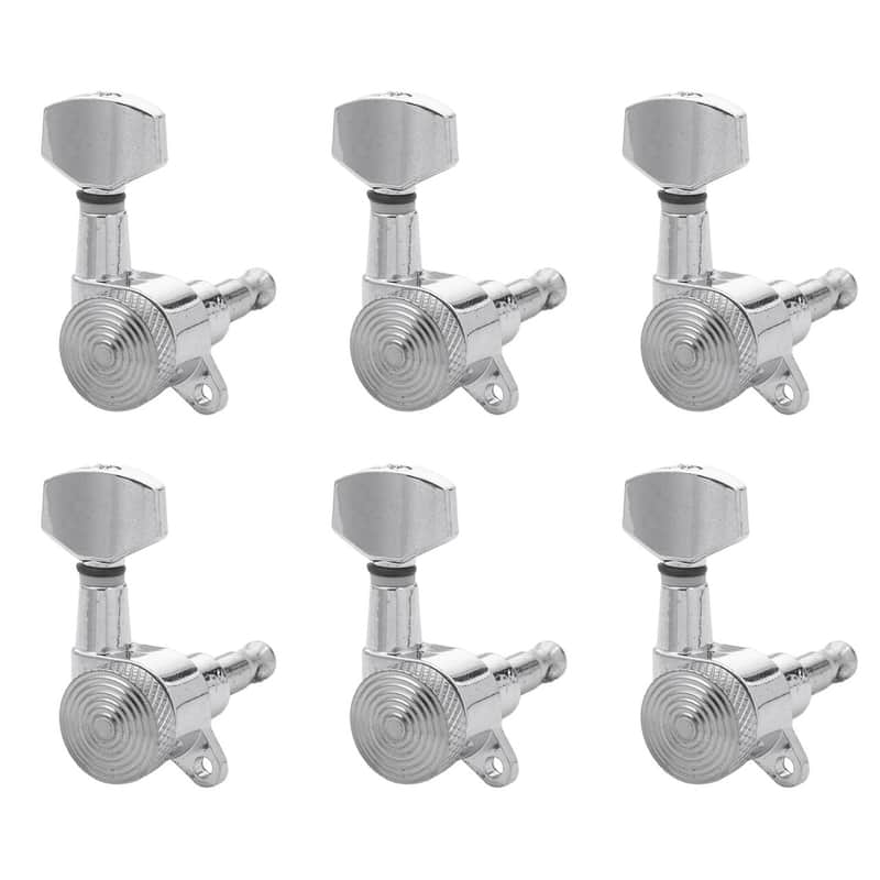 6R Guitar Locking Tuners Handed Lock String Tuning Key Pegs Machine Heads for Folk Style Electric Acoustic Guitars (Chrome） image 1