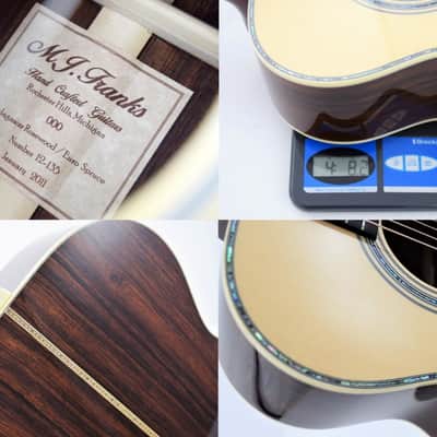 MJ Franks 000-42 Style, Short Scale, Euro Spruce, Madagascar RW, 1-11/16" Nut image 13