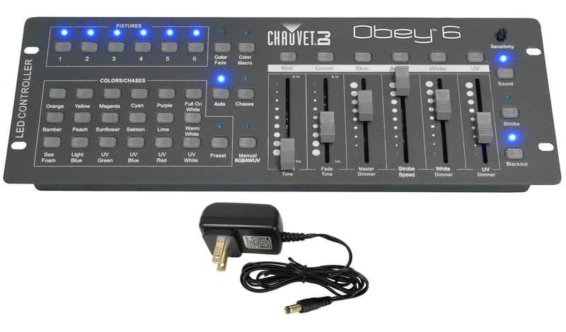 Chauvet DJ Obey 6 Compact Universal 6 Channel DMX DJ MIDI FX Controller image 1