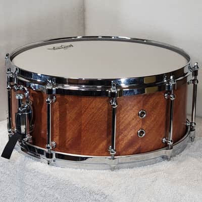 JT Custom Drums JT Custom Drums 14x6 Solid Mahogany Stave Snare Drum 2024 - Natural Color/ Lacquer image 14