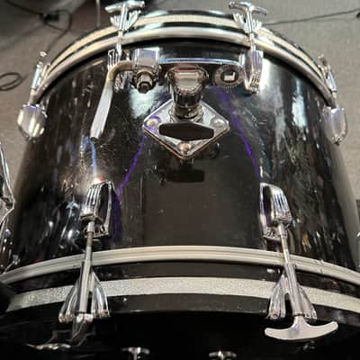 Vintage 1970's Ludwig 3-Ply Classic Maple with Re-Rings 3-Piece 13/16/22 Drum Kit Set in Black (Rm4) image 12
