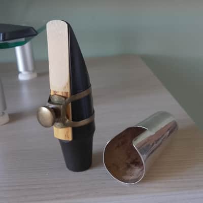 Selmer compatible brass cap and ligature vintage for tenor saxophone mouthpiece. image 5