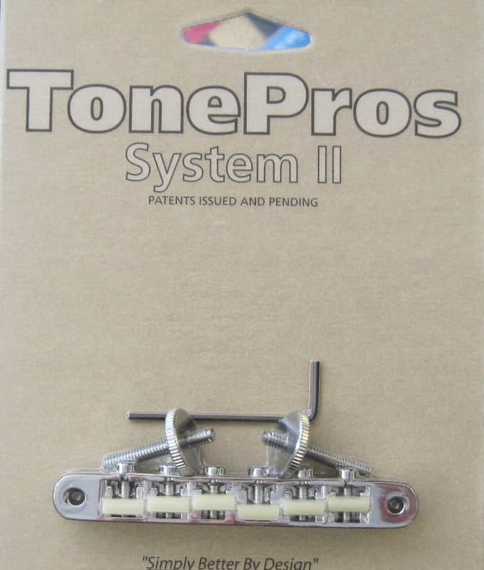 TonePros AVR2G-C Tuneomatic Bridge with G Formula Nylon “66” Saddles Chrome image 1