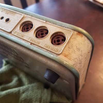 Telefunken Iconic Rare Early Stereo Tube Amp S81 1958-1961 - Pale Green Hammered Paint image 4