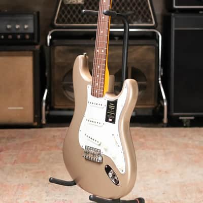 Fender American Vintage II 1965 Stratocaster, Round-Lam Rosewood Fingerboard - Shoreline Gold with Hardshell Case - Used image 12