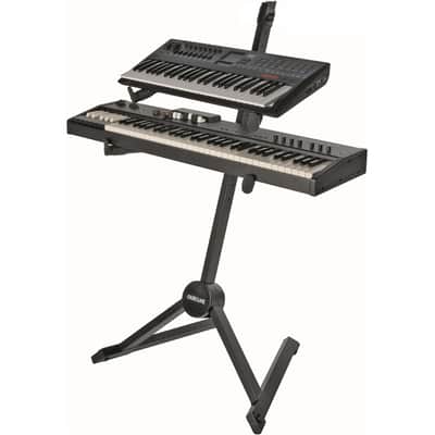 Quik-Lok SL930 Fully Adjustable Double-tier, Slant Keyboard Stand w/Nylon Bag image 1