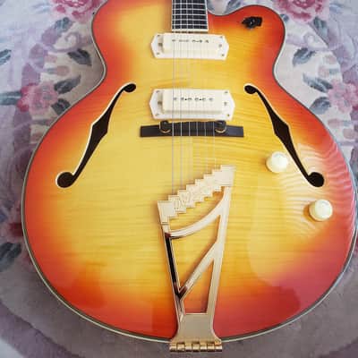 D'Angelico Excel EX-59 17" Hollow Body - Stairstep Tailpiece | Flame Maple Sunburst image 5