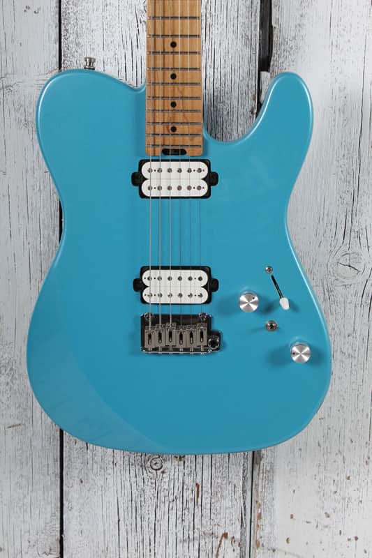 Eart Guitars TL-380 Electric Guitar Roasted Maple Neck Gloss Metal Blue Finish image 1