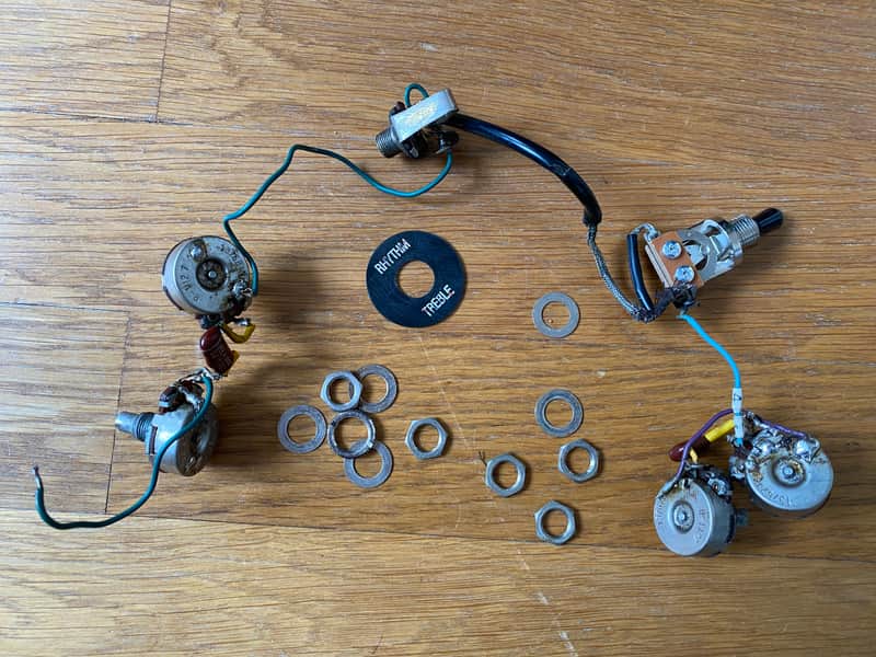 Gibson 1967 ES 335 SG Control Harness Volume Tone Pots Caps 3 Way and Jack 1960's image 1