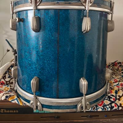 Slingerland Radio King 15x12” Blue Sparkle Parade / Marching Snare Drum image 3