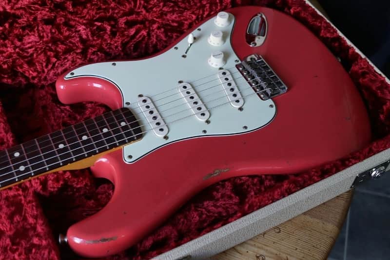 2022 Fender Custom Shop '63 Stratocaster RI Fiesta Red Relic w/Tan G&G Case 7lbs 9oz image 1