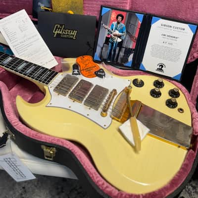Gibson Custom Shop Jimi Hendrix Signature '67 SG Custom Reissue 2020 - 2021 - Aged Polaris White image 1